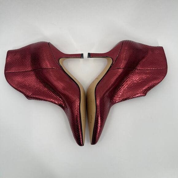 Marc Fisher LTD Boots Size 6 Haylian Point Toe Ankle Reptile Print Metallic Heel - Picture 6 of 15